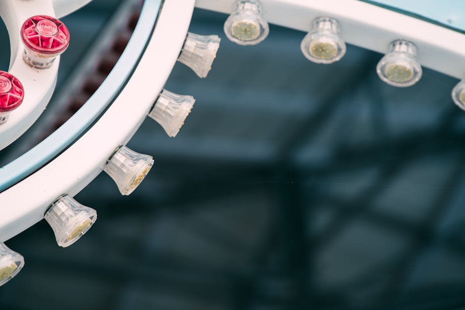 LED-Beleuchtungssystem über hydroponischen Pflanzen in einer Wachstumskammer